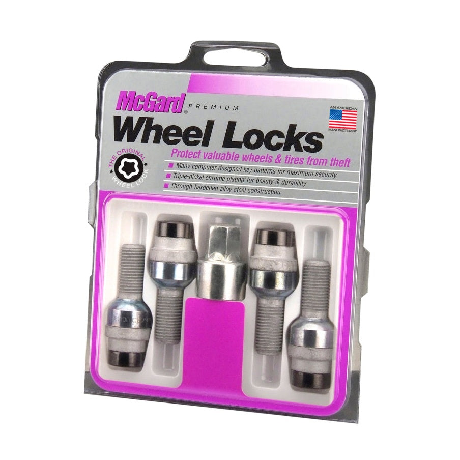 McGard Wheel Lock Bolt Set - Radius Seat, M14 x 1.5, 17mm Hex, Black Finish