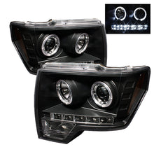Load image into Gallery viewer, Spyder Ford F-150 2009-2014 Halo LED Projector Headlights * Black, Halogen Model, Part No. PRO-YD-FF15009-HL-BK