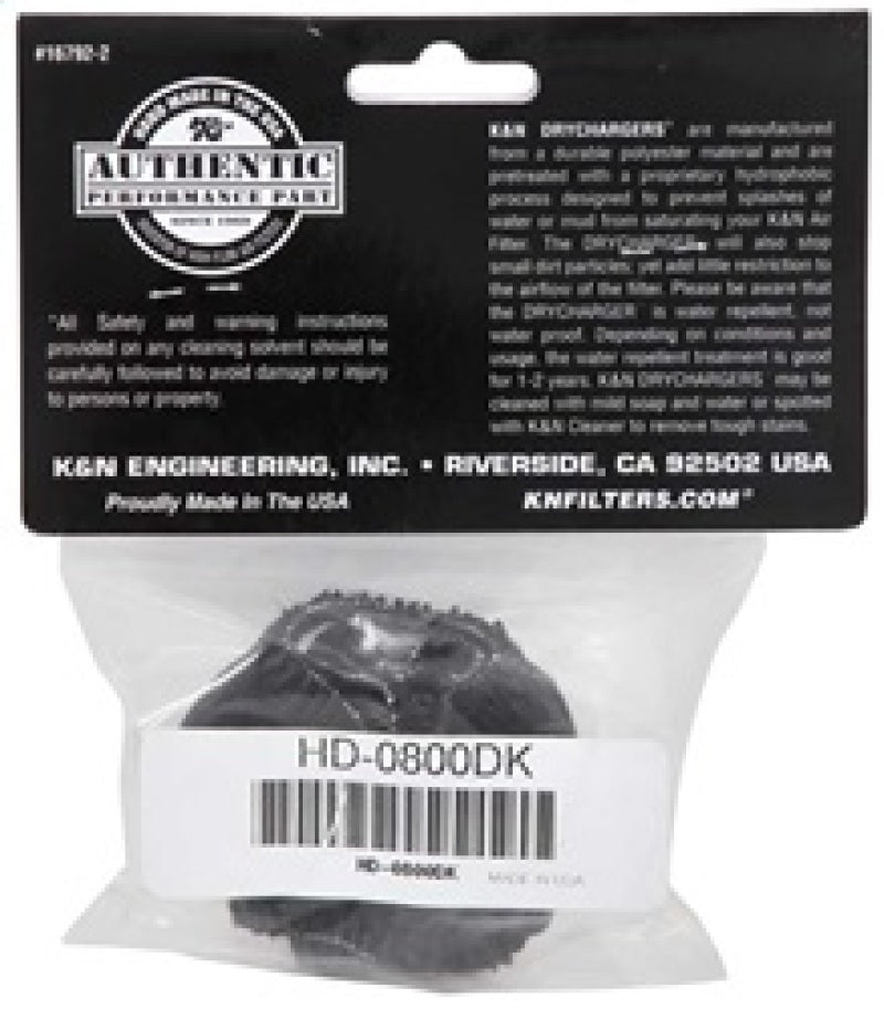 K&N Drycharger Air Filter Wrap HD-0800 Black for Harley Davidson Motorcycles