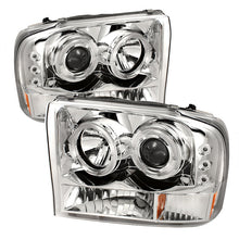 Load image into Gallery viewer, Spyder Halo LED Projector Headlights for Ford F-250 Super Duty 2002-2004, Version 2 Chrome with Bulbs Included
