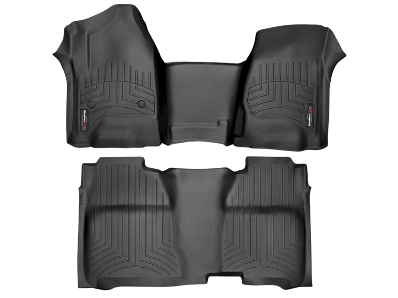 WeatherTech FloorLiner DigitalFit for Chevrolet Silverado 1500 (2014-2015) * Front and Rear Over-The-Hump Black Floor Mats