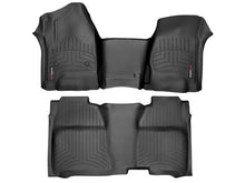 Load image into Gallery viewer, WeatherTech FloorLiner DigitalFit for Chevrolet Silverado 1500 (2014-2015) * Front and Rear Over-The-Hump Black Floor Mats