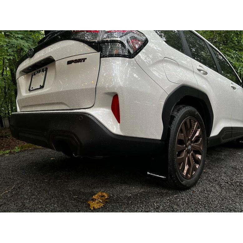 Rally Armor UR Series Mud Flaps for Subaru Forester 25-26 Inch with Metallic Black Logo