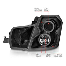 Load image into Gallery viewer, ANZO 2003-2007 Cadillac CTS Projector Headlights with Halo - Black Housing, CCFL, Clear Lens Pair