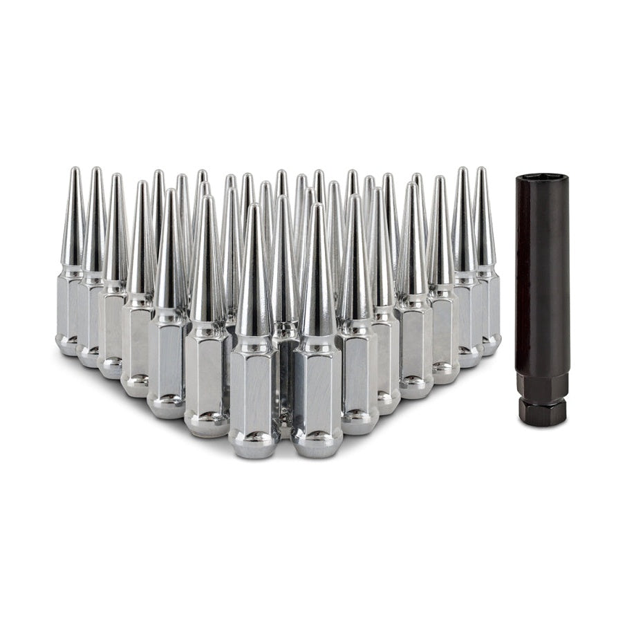 Mishimoto Steel Spiked Lug Nuts M14 x 1.5 – Chrome, 32-Piece Set