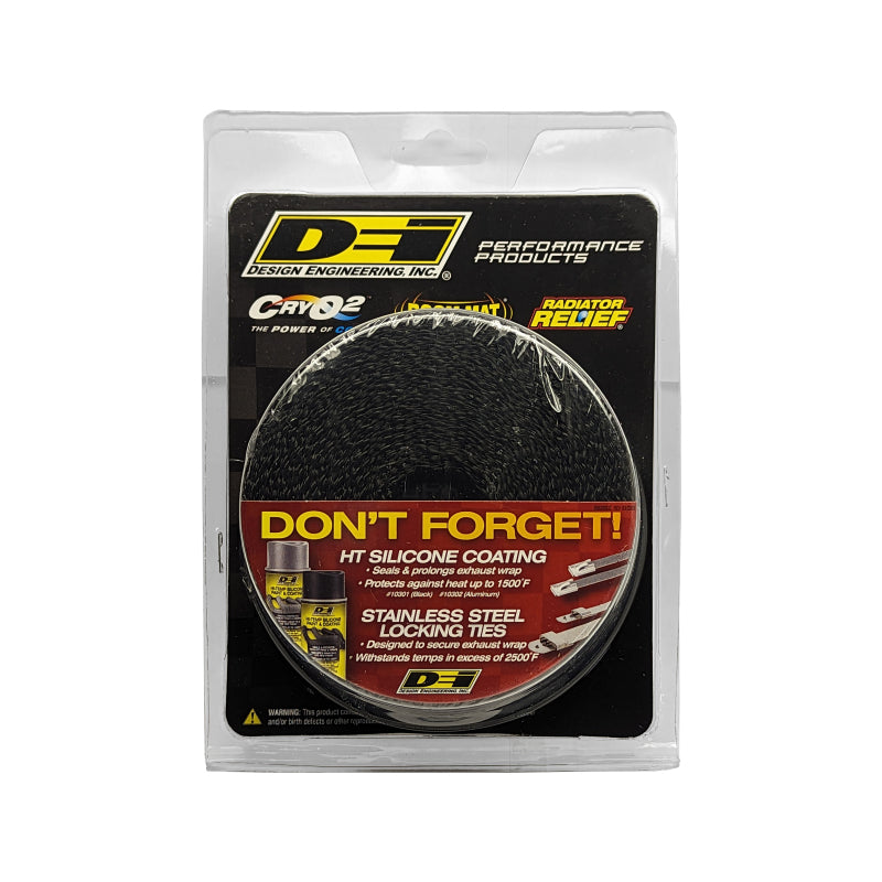 DEI Black Titanium Exhaust Wrap 2 Inch x 25 Feet – High-Performance Thermal Insulation for Automotive Exhaust Systems
