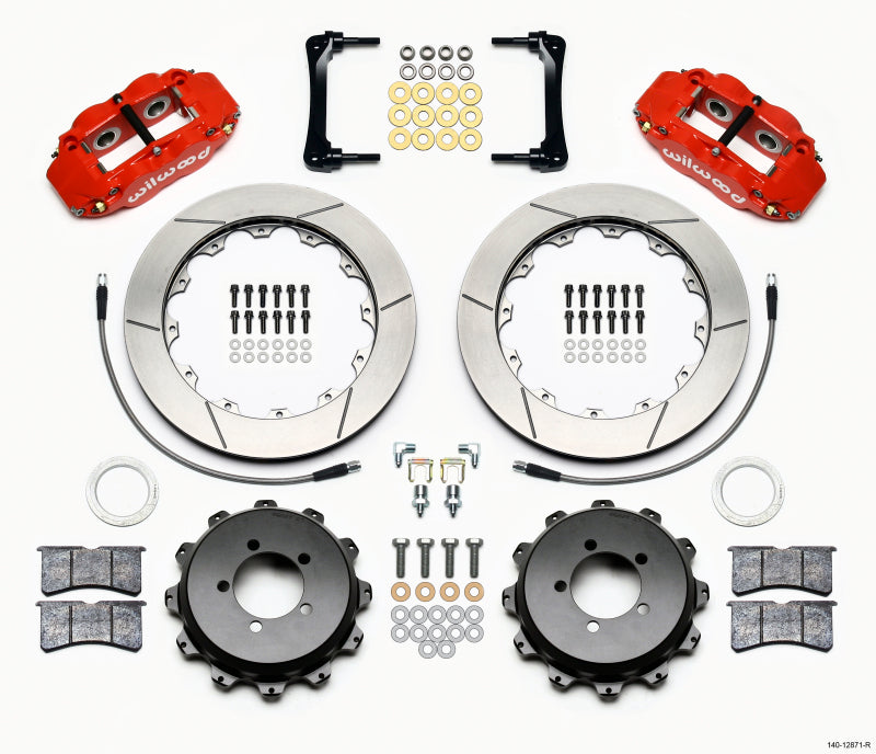 Wilwood Narrow Superlite 4R Rear Brake Kit with 12.88-inch Rotors for Toyota and Subaru FRS and BRZ - Red Finish