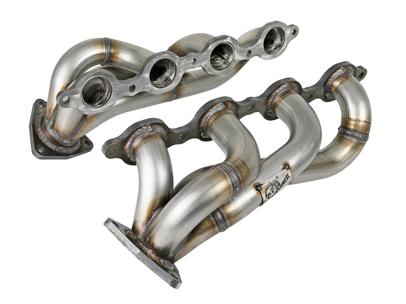 aFe Twisted Steel 1-3/4 Inch 304 Stainless Steel Short Tube Headers for 2019 GM Silverado and Sierra 1500 V8-5.3L/6.2L