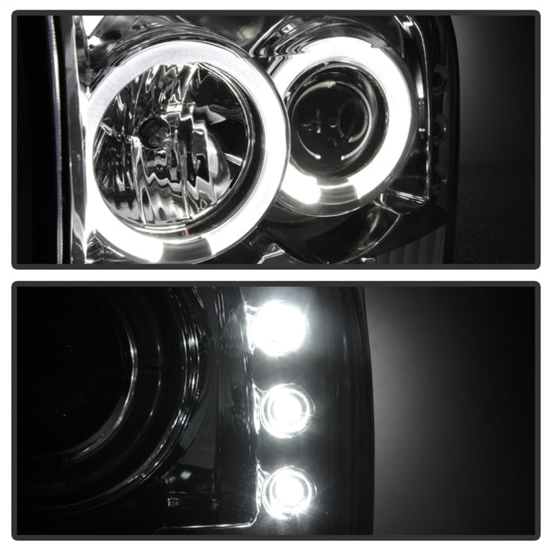 Spyder Halo LED Projector Headlights for Ford F-250 Super Duty 2002-2004, Version 2 Chrome with Bulbs Included