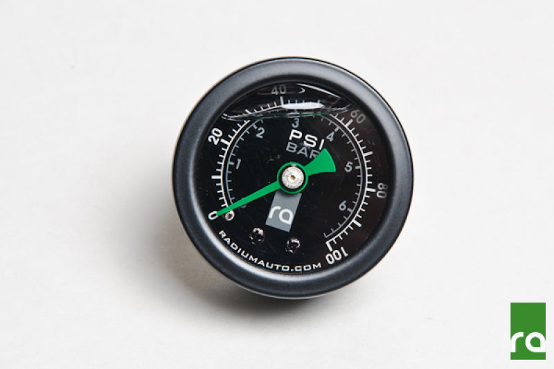 Radium Engineering 0-100 PSI Fuel Pressure Gauge with 90 Degree Aluminum Adapter