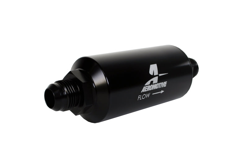 Aeromotive In-Line Filter AN-10 Male with 10-Micron Microglass Element - Bright-Dip Black Finish