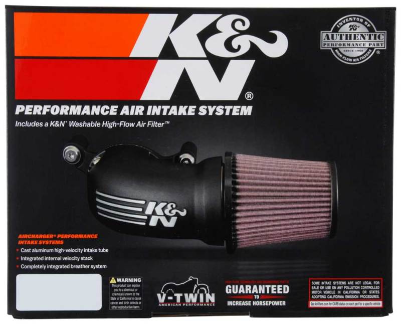 K&N Engineering Part 57-1137 High-Flow Air Intake System for Harley-Davidson Touring, Softail, and Sportster Models