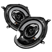 Load image into Gallery viewer, Spyder Mini Cooper 2007-2012 Projector Headlights with Halogen Model * Black DRL Style, Part #PRO-YD-MC07-DRL-BK
