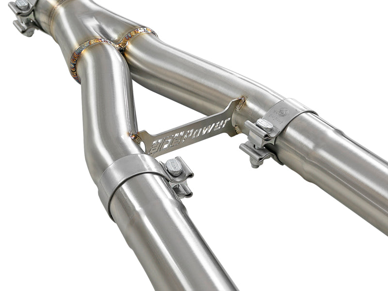 aFe Takeda 2.5in to 3in 304 Stainless Steel Y-Pipe Exhaust System for Infiniti Q50/Q60 V6-3.0L (2014-2016)