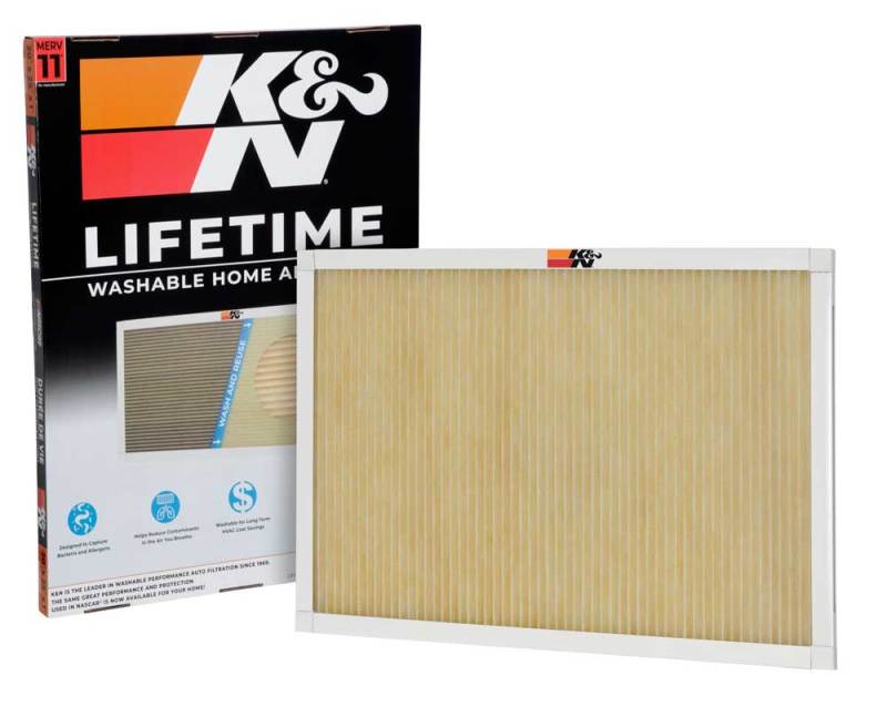 K&N HVAC Filter - 20 x 25 x 1, Reusable Pleated Synthetic Media, MERV 11 Rating