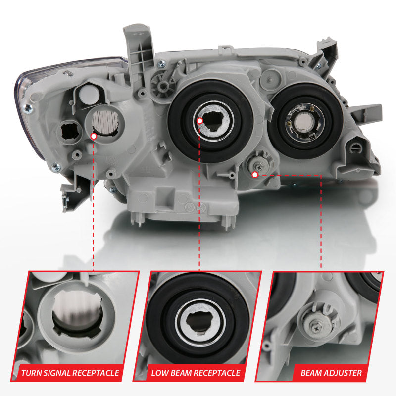 ANZO 2007-2009 Toyota Camry Projector Headlights with Black and Amber Finish – Pair