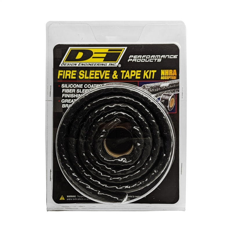 DEI Fire Sleeve and Tape Kit 1 Inch Inner Diameter x 3 Feet for Automotive Heat Protection