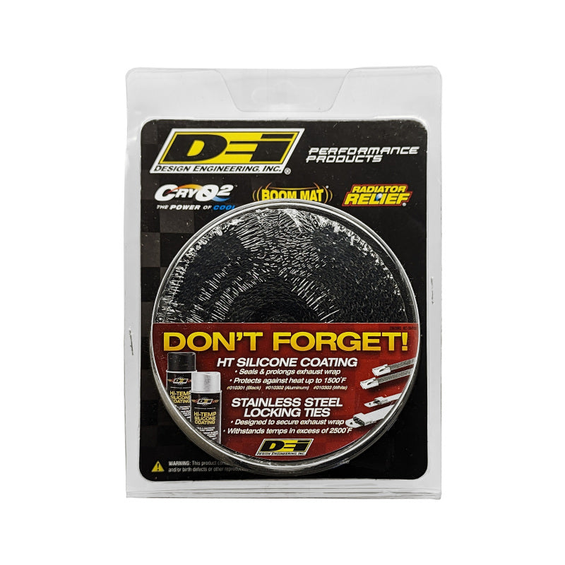 DEI Black Glass Fiber Exhaust Wrap 2-inch x 25-foot for Improved Under Hood Performance
