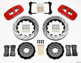 Wilwood AERO6 Front Hat Kit 14.00 in Drilled Red for 2005-2014 Ford Mustang