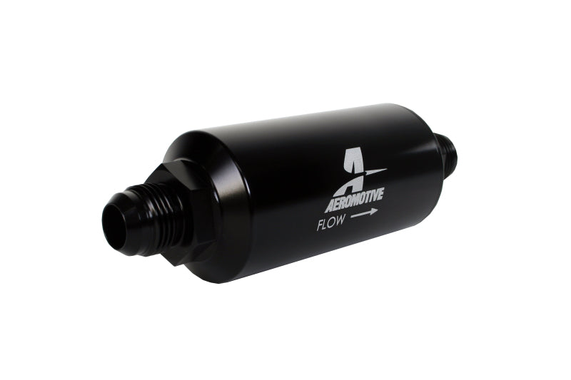 Aeromotive In-Line Filter AN-10 Male with 10-Micron Microglass Element - Bright-Dip Black Finish