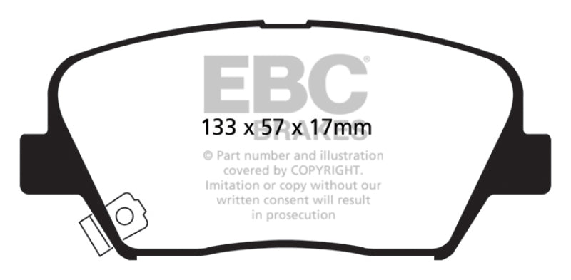 EBC Yellowstuff Front Brake Pads for Street and Track Performance - Part Number ebcDP41863R