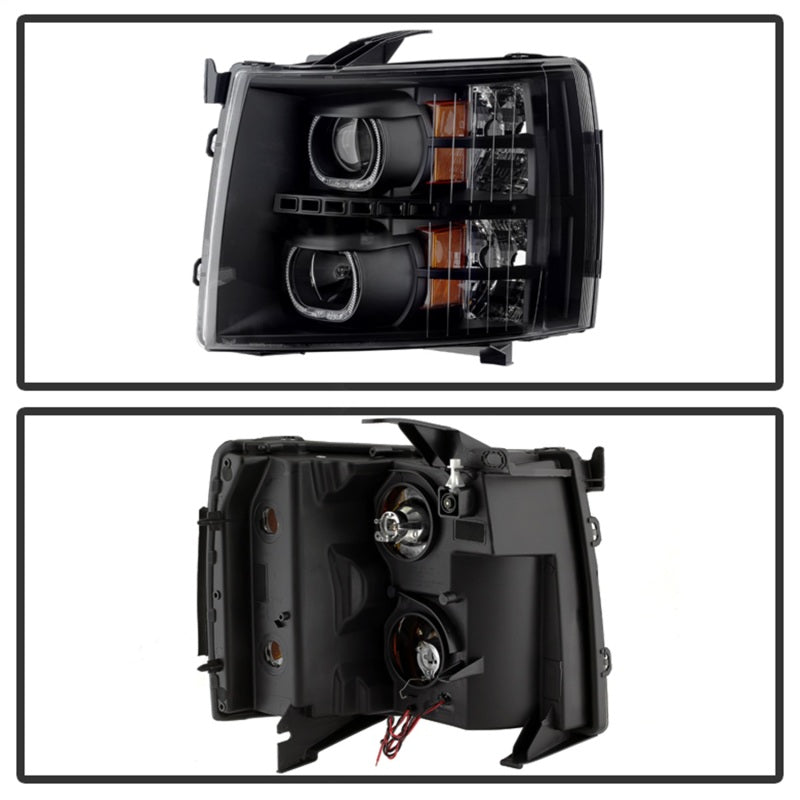 SPYDER xTune Chevy Silverado LED Halo Projector Headlights Black * Part No. SPY9032189