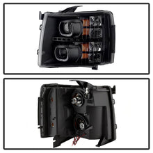 Load image into Gallery viewer, SPYDER xTune Chevy Silverado LED Halo Projector Headlights Black * Part No. SPY9032189