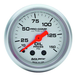 AutoMeter Ultra-Lite 52mm Mechanical Oil Pressure Gauge Part Number ATM4323