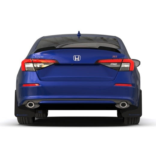 Rally Armor UR Mud Flap Set for 2022-2023 Honda Civic with White Logo and Red Accents