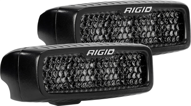 Rigid Industries SR-Q Series PRO Midnight Edition LED Spot Lights * Diffused Pair for Automotive Use