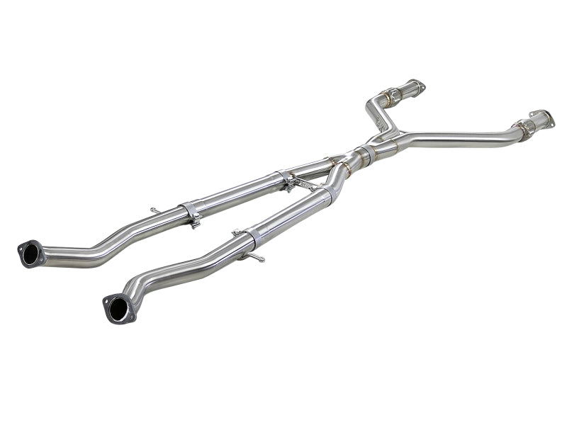 aFe Takeda 2.5in to 3in 304 Stainless Steel Y-Pipe Exhaust System for Infiniti Q50/Q60 V6-3.0L (2014-2016)