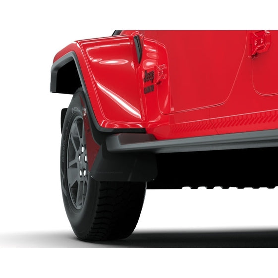 Rally Armor UR Series Black Mud Flaps with Metallic Black Logo for Jeep Gladiator (2020-2024)