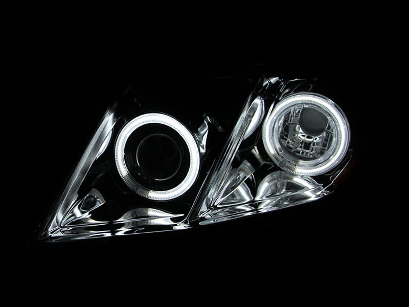 ANZO 2007-2009 Toyota Camry Projector Headlights with Halo, Black Housing and Clear Lens – Pair