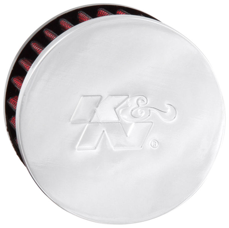 K&N Engineering 62-1495 Rubber Base Crankcase Vent Filter with Chrome Top for Ford Valve Covers