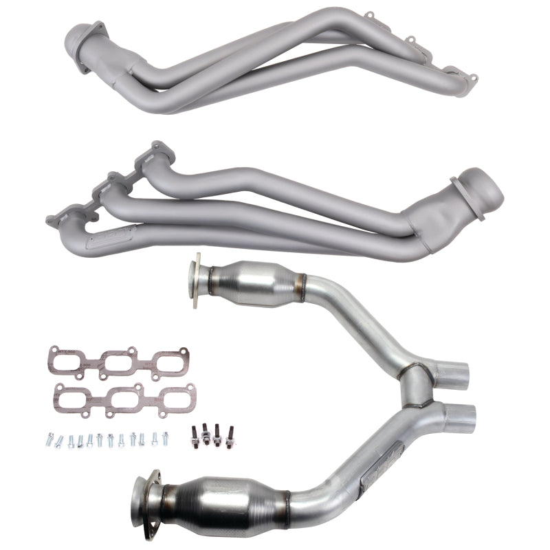 BBK 15-17 Ford Mustang V6 1-3/4 Inch Long Tube Headers with High Flow Catted H-Pipe (Titanium Ceramic Coating)