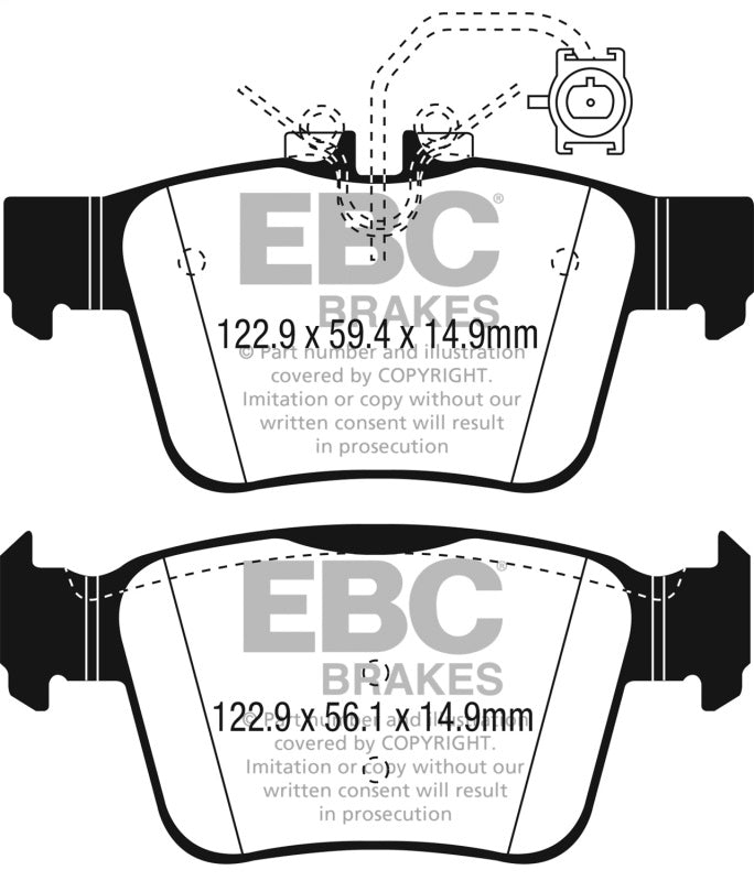 EBC Ultimax Rear Brake Pads for Alfa Romeo Giulia & Stelvio 2017-2019 * OEM Replacement, Part Number EBC UD1989