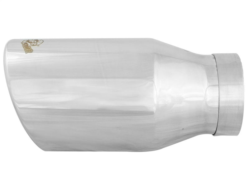 aFe Diesel Exhaust Tip Polished 4-inch Inlet x 6-inch Outlet x 12-inch Length - Durable Stainless Steel Performance Accessory