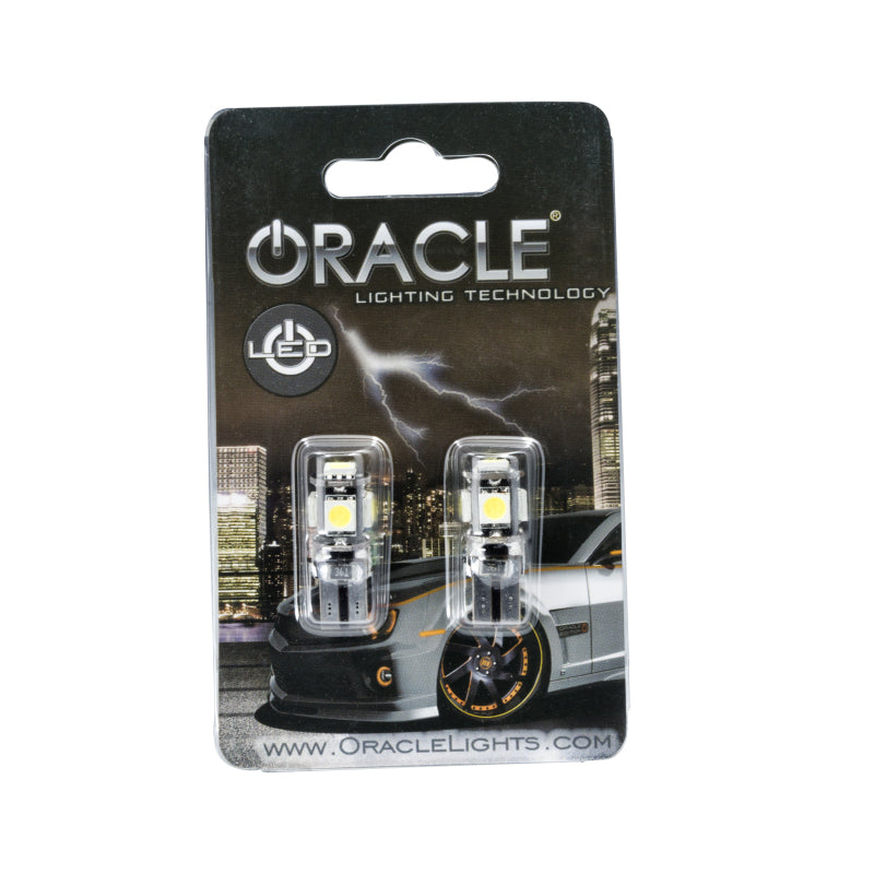 ORACLE Lighting T10 5 LED 3-Chip SMD Bulb Pair - Cool White for Automotive Interior Lighting