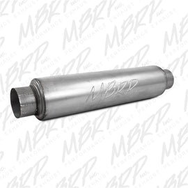MBRP Universal 30-inch High Flow Muffler with 4-inch Inlet and Outlet - Aluminum Steel Exhaust Component