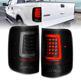 ANZO 2004-2006 Ford F-150 LED Tail Light Assembly with Light Bar, Smoke Lens, Black Housing – Pair