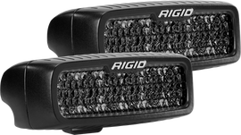Rigid Industries SR-Q Series PRO Midnight Edition LED Spot Lights * Diffused Pair for Automotive Use