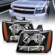 Load image into Gallery viewer, ANZO Crystal Headlight Set for Chevrolet Tahoe and Suburban 2007-2014 - Black Housing with Clear Lens