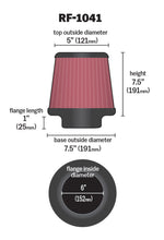 Load image into Gallery viewer, K&amp;N Engineering Round Tapered Universal Air Filter - 6 Inch Flange, 7.5 Inch Base, 5 Inch Top, 7.5 Inch Height