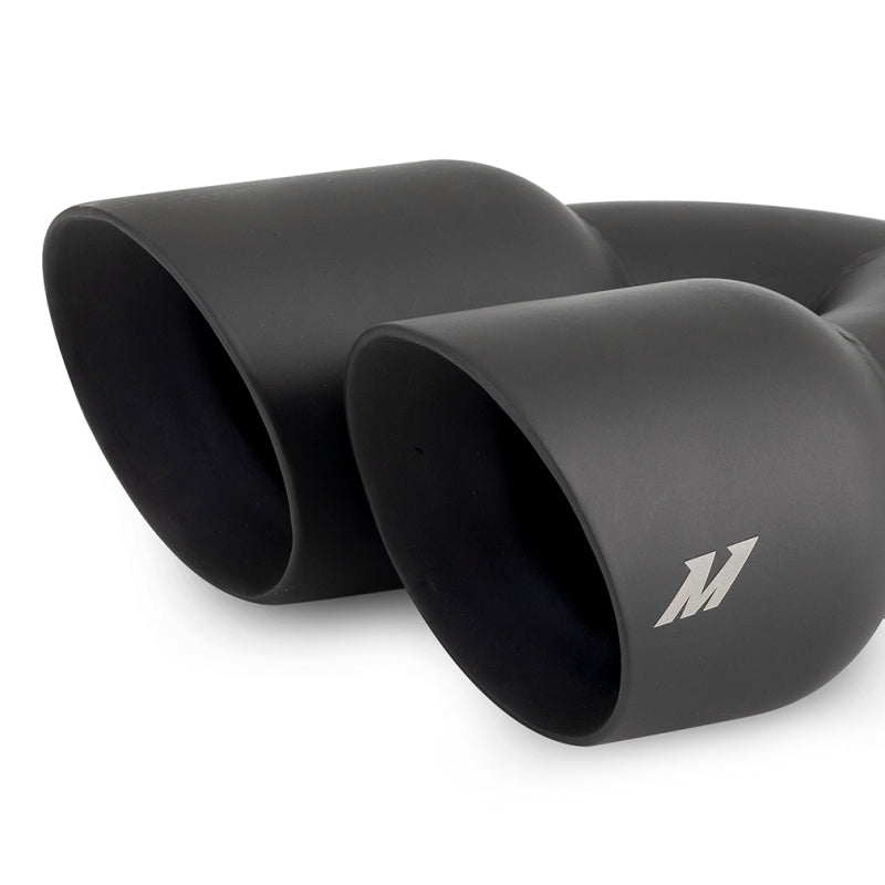 Mishimoto Dual Offset Exhaust Tips 2.5-inch Inlet, 3-inch Outlet Slash Cut in Black