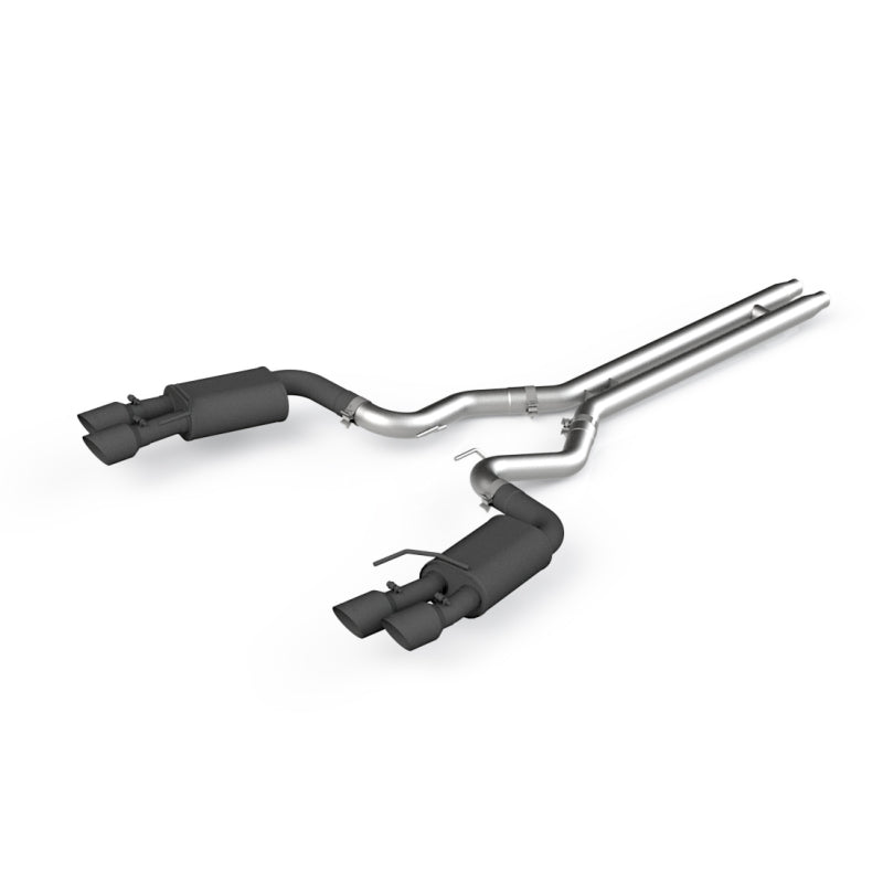 MBRP Armor BLK Series 3-Inch Dual Rear Cat Back Exhaust System for Ford Mustang GT (2018-2022), Black Coated