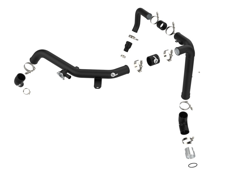 aFe BladeRunner 2-1/4 & 2-1/2 Inch Aluminum Hot Charge Pipe Kit for Ford Bronco V6-2.7L - Black