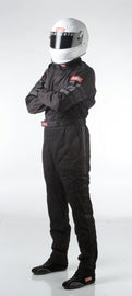 RaceQuip Black SFI-1 1-L Suit - 2XL for Automotive Safety and Fire Protection