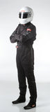 RaceQuip Black SFI-1 1-L Suit - 2XL for Automotive Safety and Fire Protection