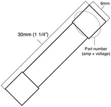Load image into Gallery viewer, Bussmann MDA-20 Fuse (Pack of 5) 6mm (1/4&quot;) x 30mm (1 1/4&quot;) 20A 250V Slow Blow Ceramic Fuse