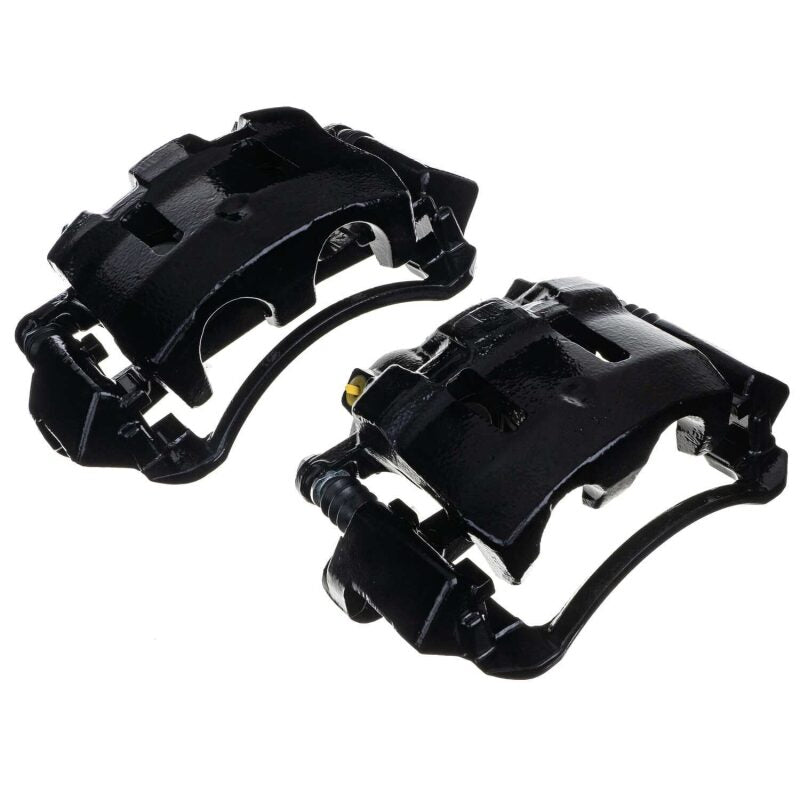 PowerStop Powder Coated Brake Calipers for Ford F-250 Super Duty and Excursion * Black, Pair with Brackets